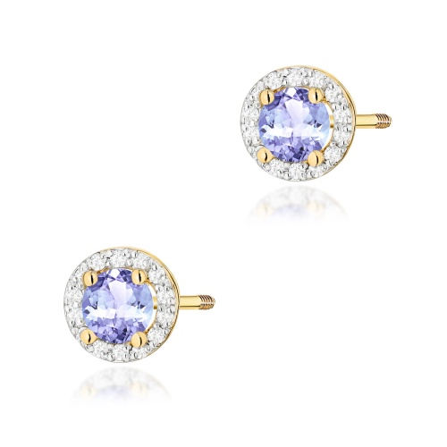 Boucles d’oreilles K0509 Tanzanite 2 x 0,50ct Or jaune Clou vissé