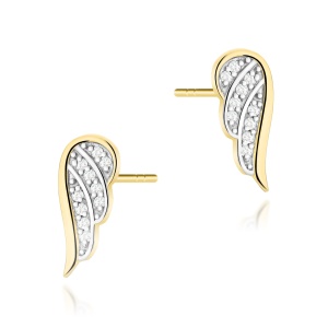 Kolczyki K0046 z diamentami żółte złoto