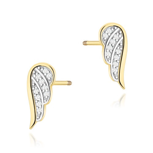 Boucles d’oreilles K0046 avec diamants Or jaune Clou vissé