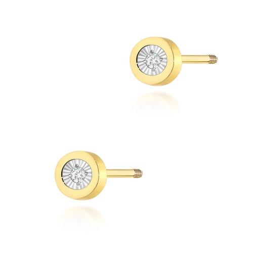 Boucles d’oreilles K0071 Diamant 2 x 0,0145ct Or jaune Clou vissé