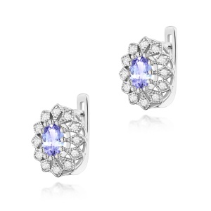 Kolczyki K0354 Tanzanit 2 x 0,40ct białe złoto