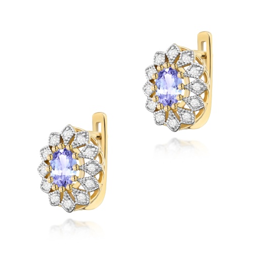 Boucles d’oreilles K0354 Tanzanite 2 x 0,40ct Or jaune