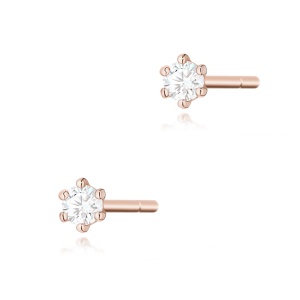 Kolczyki K0501 Diament 2 x 0,04ct różowe złoto