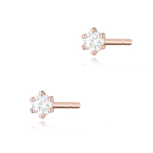 Boucles d’oreilles K0501 Diamant 2 x 0,05ct Or rose