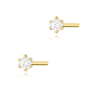 Kolczyki K0501 Diament 2 x 0,04ct żółte złoto