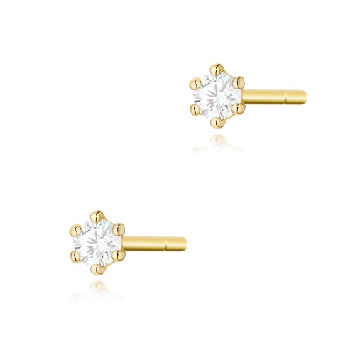 Boucles d’oreilles K0501 Diamant 2 x 0,05ct Or jaune