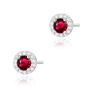 Kolczyki K0509 Rubin 2 x 0,60ct białe złoto