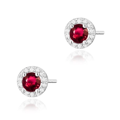 Boucles d’oreilles K0509 Rubis 2 x 0,60ct Or blanc