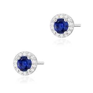Kolczyki K0509 Szafir 2 x 0,50ct białe złoto