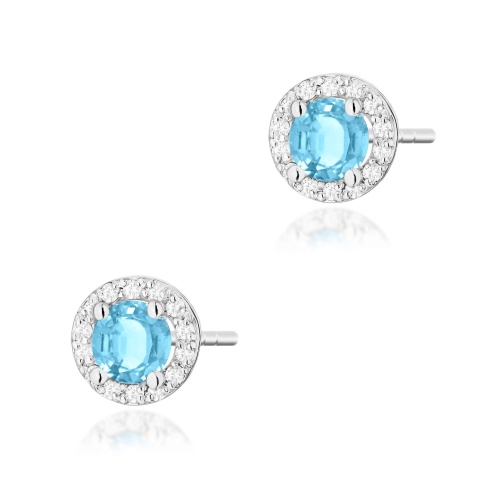 Boucles d’oreilles K0509 Topaze  Swiss 2 x 0,50ct Or blanc