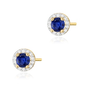 Kolczyki K0509 Szafir 2 x 0,50ct żółte złoto