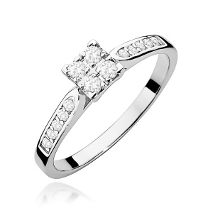 Pierścionek W0402 z diamentami białe złoto