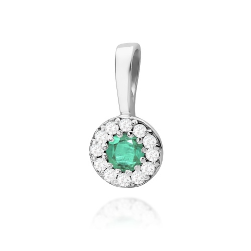 Pendentif Z0443 Émeraude 0,15ct Or blanc