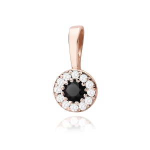 Zawieszka Z0443 Czarny Diament 0,12ct różowe złoto