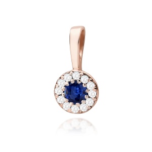 Zawieszka Z0443 Szafir 0,15ct różowe złoto