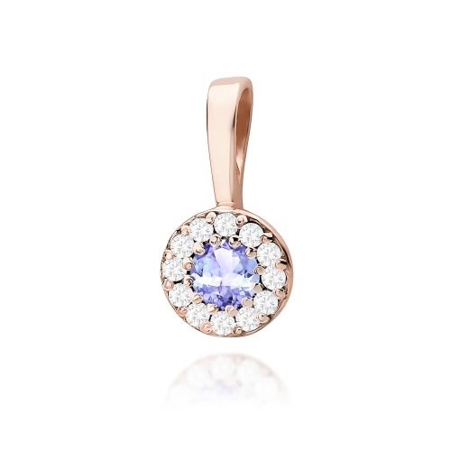 Pendentif Z0443 Tanzanite 0,15ct Or rose