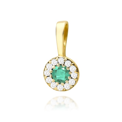 Pendentif Z0443 Émeraude 0,15ct Or jaune