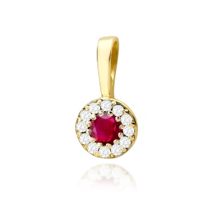 Zawieszka Z0443 Rubin 0,15ct żółte złoto
