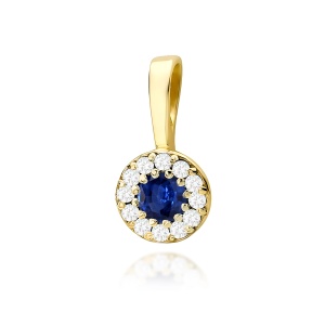 Zawieszka Z0443 Szafir 0,15ct żółte złoto