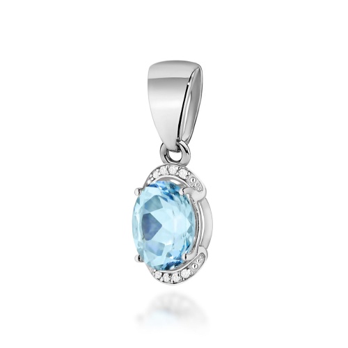 Pendentif Z0150 Topaze  Swiss 3,00ct Or blanc