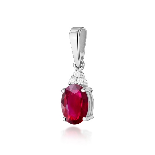 Pendentif Z0308 Rubis 1,00ct Or blanc