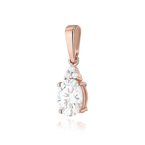 Pendentif Z0308 Diamant de laboratoire 0,70ct Or rose