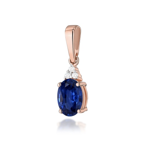 Pendentif Z0308 Saphir 0,90ct Or rose