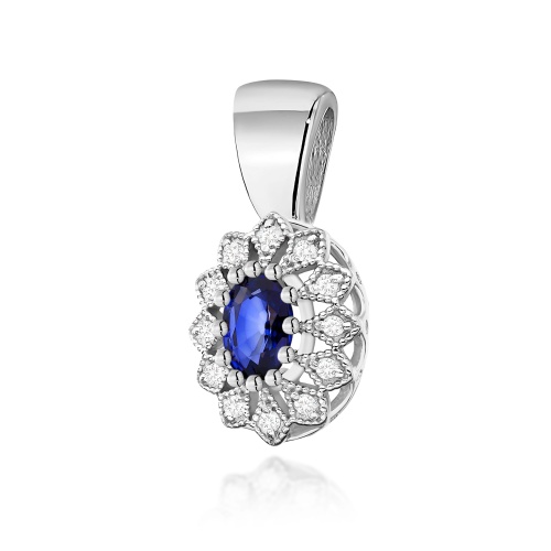 Pendentif Z0354 Saphir 0,70ct Or blanc