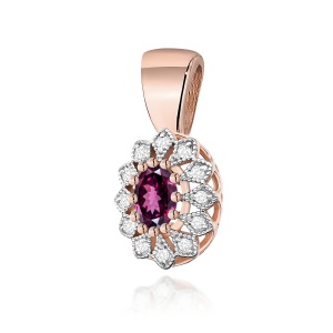 Zawieszka Z0354 Rodolit 0,50ct różowe złoto