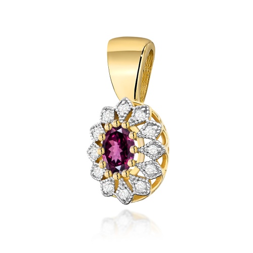 Pendentif Z0354 Rhodolite 0,50ct Or jaune