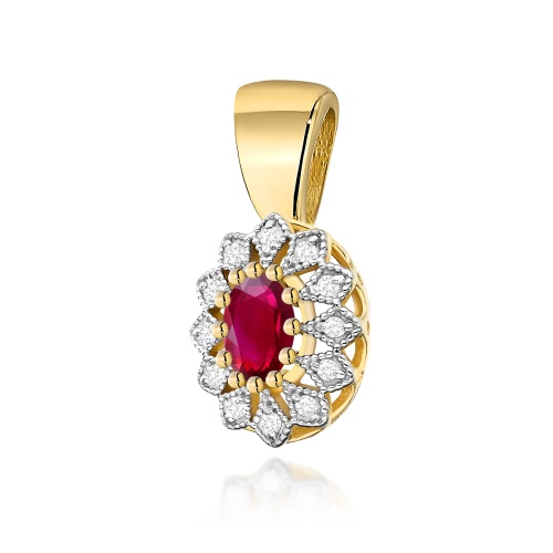 Pendentif Z0354 Rubis 0,60ct Or jaune