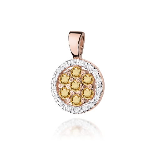 Pendentif Z0440 avec diamants Or rose