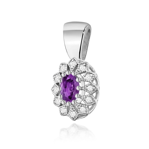 Pendentif Z0354 Améthyste 0,40ct Or blanc