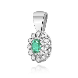 Zawieszka Z0354 Szmaragd 0,40ct białe złoto