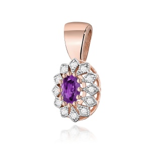 Zawieszka Z0354 Ametyst 0,40ct różowe złoto