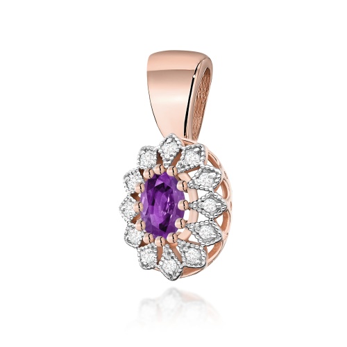 Pendentif Z0354 Améthyste 0,40ct Or rose
