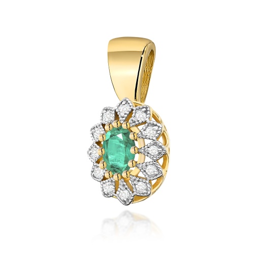 Pendentif Z0354 Émeraude 0,40ct Or jaune