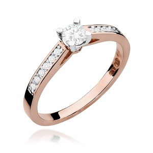 Pierścionek W0052 Diament 0,30ct różowe złoto