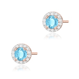 Kolczyki K0509 Topaz 2 x 0,50ct różowe złoto