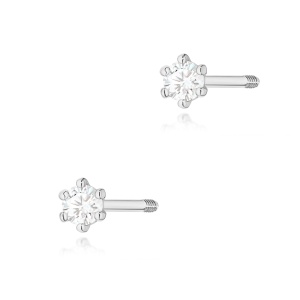 Kolczyki K0501 Diament 2 x 0,05ct białe złoto sztyft zakręcany