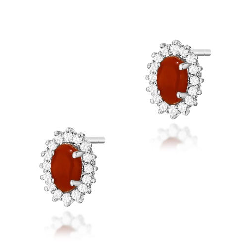 Boucles d’oreilles K0569 Corail 2 x 0,20ct Or blanc