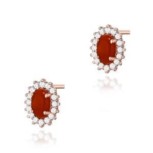 Kolczyki K0569 Koral 2 x 0,20ct różowe złoto