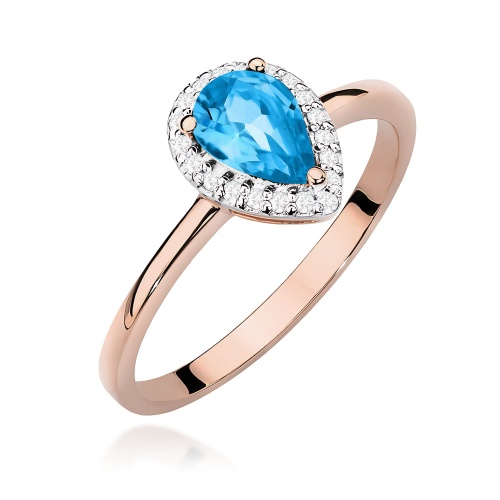 Prsteň W0455 Topaz Swiss 0,90ct Růžové zlato