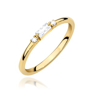 Pierścionek W0714 Diament 0,13ct żółte złoto