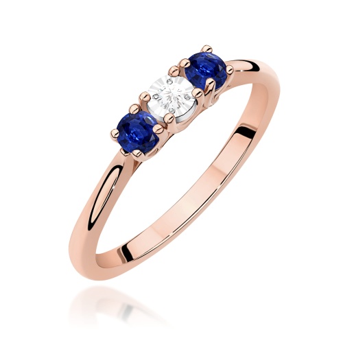 Pierścionek W0711 Diament 0,03ct różowe złoto