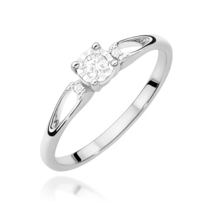 Pierścionek W0708 Diament 0,08ct białe złoto