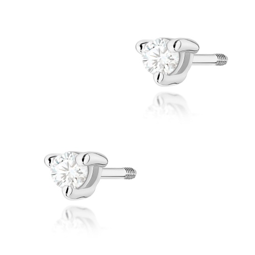 Ohrringe K0035 Diamant 2 x 0,04ct Weißgold Schraubstecker