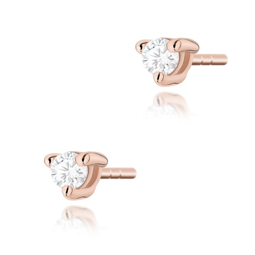 Kolczyki K0035 Diament 2 x 0,04ct różowe złoto
