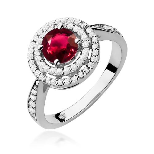 Bague W0274 Rubis 1,20ct Or blanc