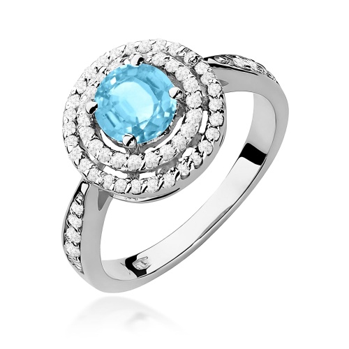 Gyűrű W0274 Topáz Swiss 0,80ct Fehér arany